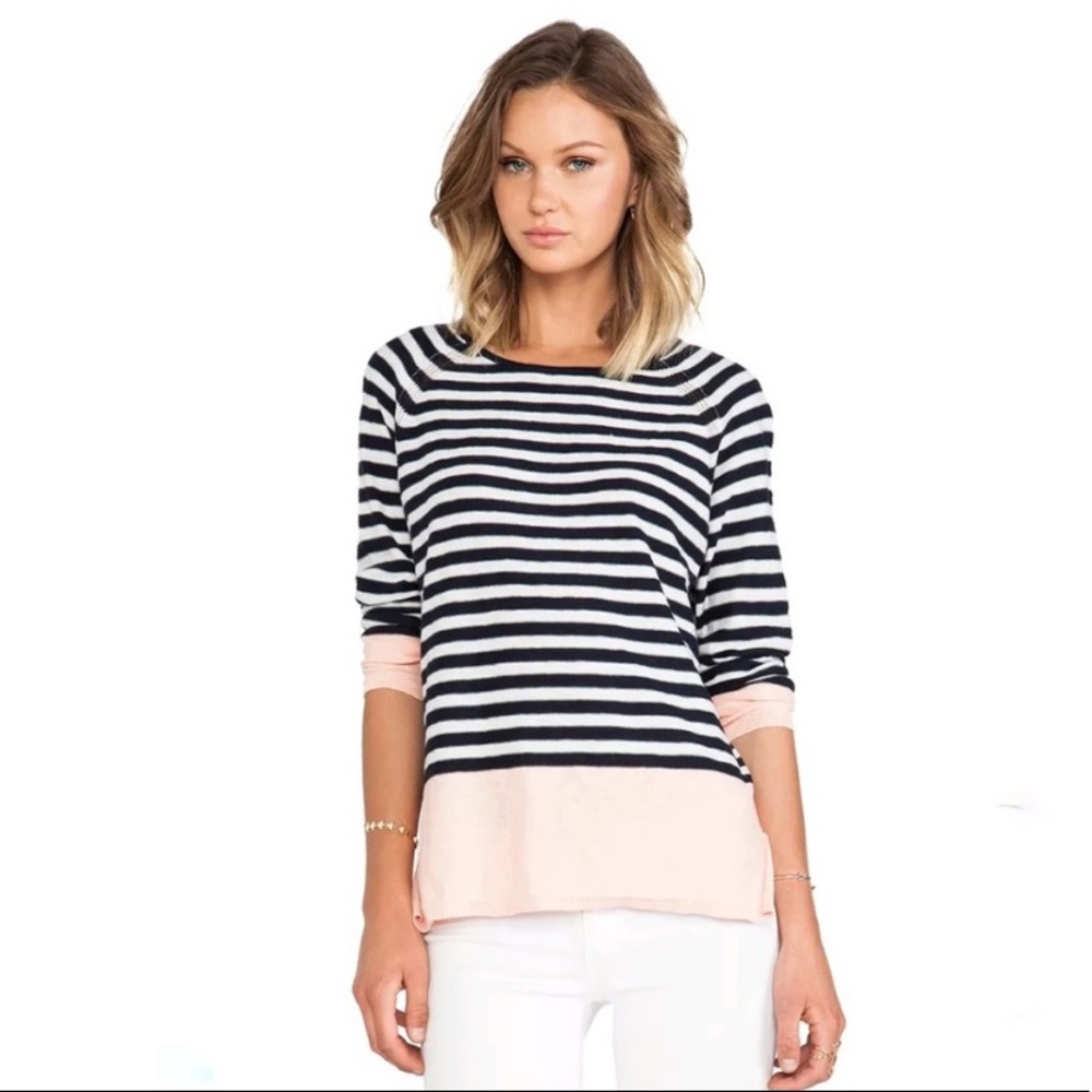 🛑SOLD🛑Vince Striped Colorblock Slub CottonRaglan